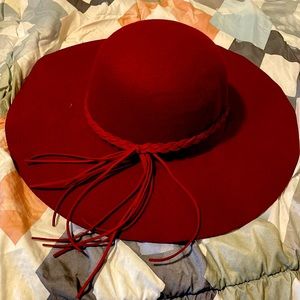 Two beautiful hats one burgundy and one navy